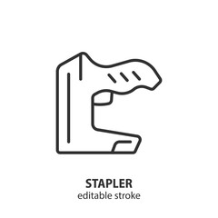 Stapler line icon. Outline vector illustration. Editable stroke.