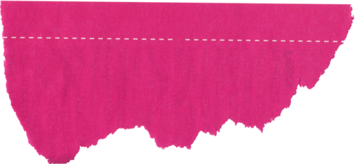 pink textured scrap of magazine paper