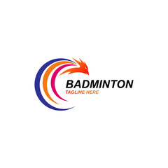 Abstract logo design. Badminton logo concept vector.