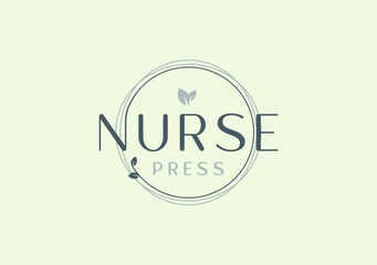 logo for nurse press stylish line design