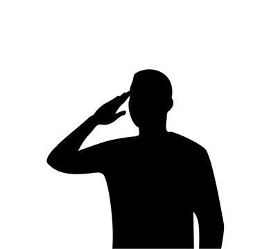 silhouette Side view of man saluting during independence day celebration