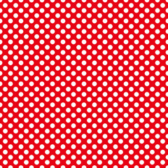 Red background with white dots, pattern with dots, (Valentine, Celebrities, Christmas, Chinese New Year) Seamless pattern For carpet, wallpaper, clothing, wrapping, batik, fabric, decorating.