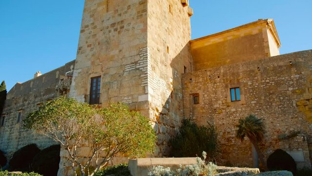 The Passeig Arqueologic, Murallas, in Tarragona, Spain, a historic promenade dating to the 3rd century BC and are remarkably preserved