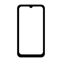 Smartphone icon, device icon, new phone isolated on white background. Blank screen