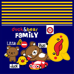 Fototapeta premium Duck family cartoon vector design