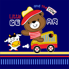 Obraz na płótnie Canvas Little bear cartoon vector design