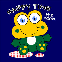 Frog time cartoon vector design