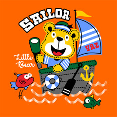 Obraz premium Little sailor cartoon vector design