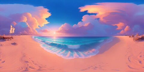 sunset on the beach, HDRI
Created using generative AI.