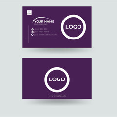 business card with Deep Lilac color template. Horizontal business card, vector. Illustrator. 