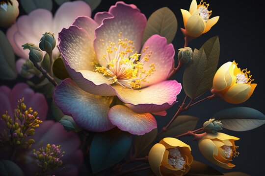 Spring's Spectacular Floral . Generative AI