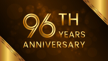 96 year anniversary celebration. Anniversary logo design with double line concept. Logo Vector Template Illustration