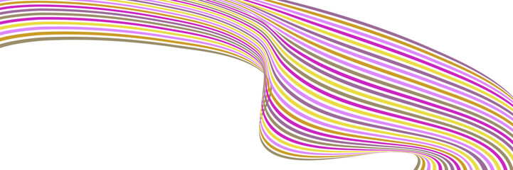 Obraz premium Wavy lines or ribbons. Multicolored striped gradient. Creative unusual background with abstract gradient wave lines for creating trendy banner, poster. Vector eps