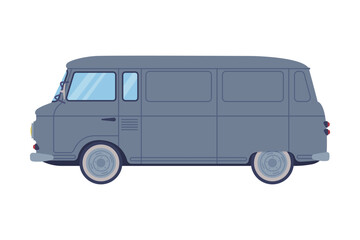 Van or Truck as Equipped Motorized Vehicle for Transporting Goods Vector Illustration