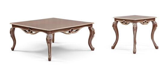 classic coffee table isolated on white background