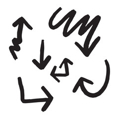 thick brush arrows, drawing of arrows