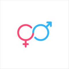 Gender. Male and Female. man and woman symbol vector illustration on white background.  EPS 10