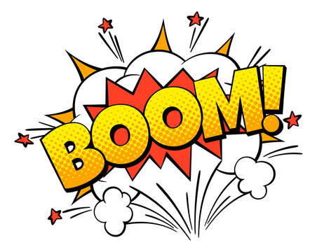Boom comic bubble. Smash or explosion sound effect