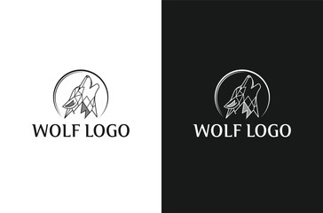 wolf logo vector, wolf head logo, wolf icon, wolf vector, poster, card, banner, emblem, t shirt. Vector illustration