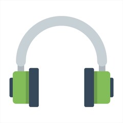 Podcast headphones icon. Flat illustration of Podcast headphones vector icon for web design isolated.Headphone Symbol