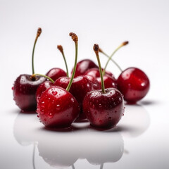 Cherries on a white background. 