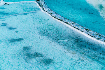 hot spring limestone white pools, hydrothermal or geothermal springs in pamukkale, Turkey natural...