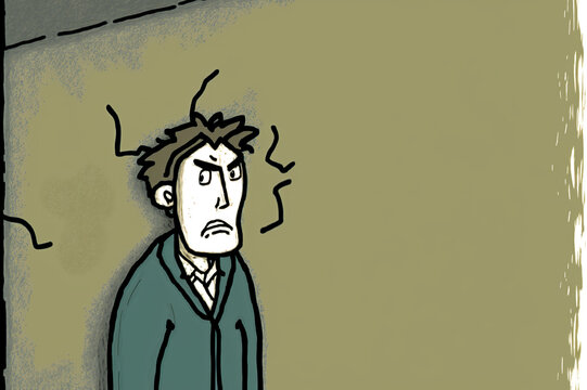A person standing is shown looking frustrated and struggling to communicate. The illustration captures the feeling of not being heard or understood. Generative AI