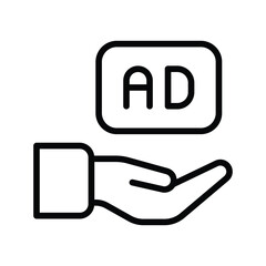 Hand Marketing icon stock illustration.