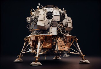 Apollo Lunar Module Isolated. Generative AI - obrazy, fototapety, plakaty