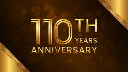 110 year anniversary celebration. Anniversary logo design with double line concept. Logo Vector Template Illustration