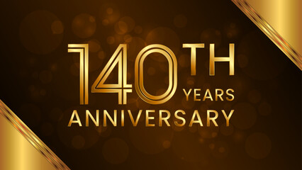 140 year anniversary celebration. Anniversary logo design with double line concept. Logo Vector Template Illustration