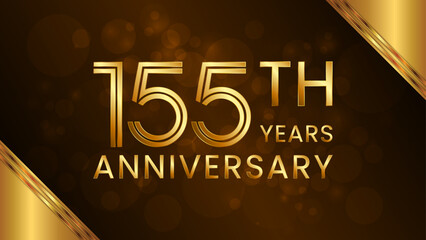 155 year anniversary celebration. Anniversary logo design with double line concept. Logo Vector Template Illustration