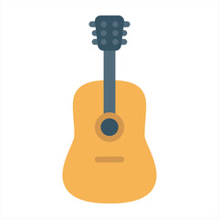 Guitar. Flat icon on the white background for web and mobile applications. Vector illustration
