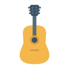 Guitar. Flat icon on the white background for web and mobile applications. Vector illustration