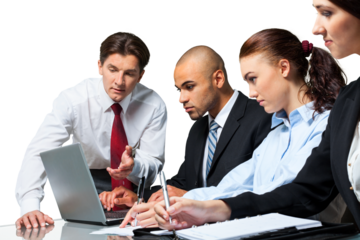 Successful business team  isolated on white background