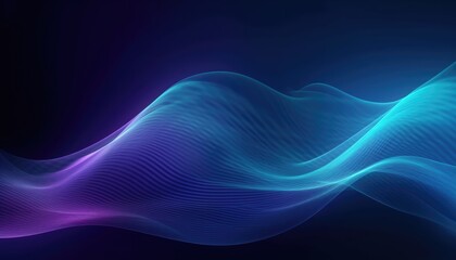 Naklejka premium Smooth wave background wallpaper with blue and purple color tones. Generative AI