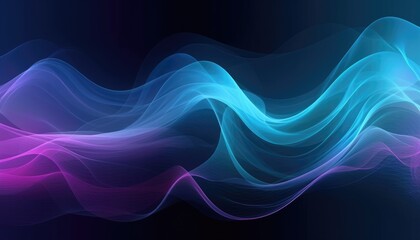 Smooth wave background wallpaper with blue and purple color tones. Generative AI