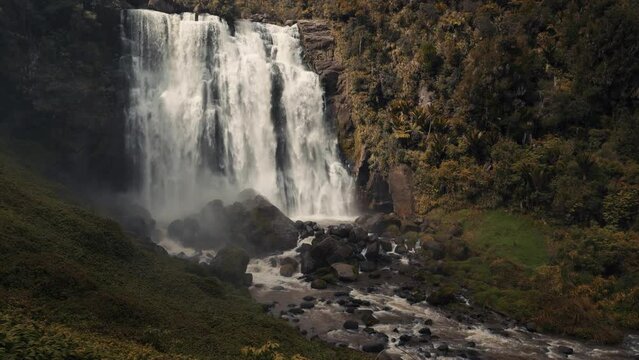 Amazing shot of Marokopa Falls, Waikato, New Zealand