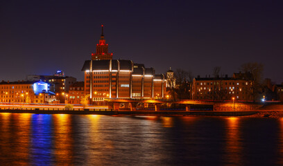 night view of Old Riga across the Daugava river 1