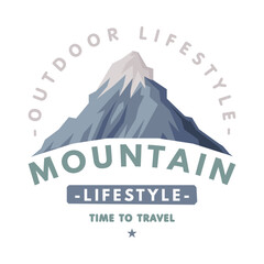 Mountain Logo for Outdoor Adventure and Hiking Tourism Vector Template