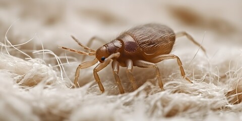 Dust mite microscopic view, generative a