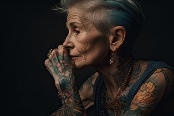 old tattoed woman