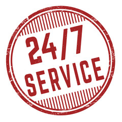 24/7 service grunge rubber stamp