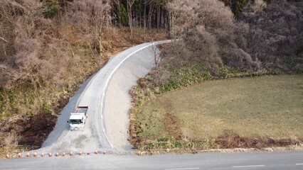 工事現場までの道