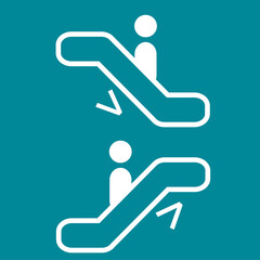 Sign Symbol of escalator moving staircase
