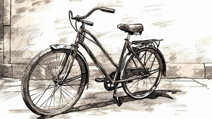 Bicycle sketch drawing Generative AI