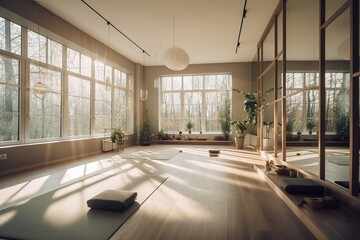 Fototapeta premium yoga room interior 