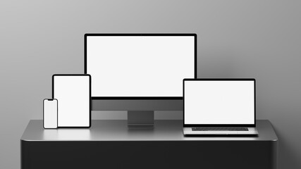 Responsive Web Design and website Mockup, Devices Mock up, Smartphone desktop tablet laptop template Mockup