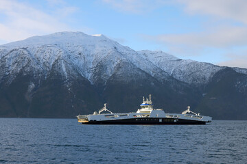 Fodnes to Manheller Ferry Boat in Norway, Europe	