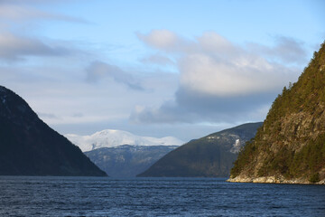 Image of Sogndalsfjora city on the shores of Sogndal Fjord in Norway, Europe	
